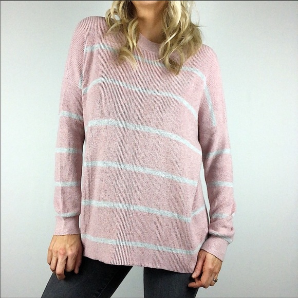 ⭐️ AMERICAN EAGLE Pink Striped Jegging Fit Sweater - Picture 1 of 5